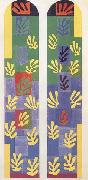 Henri Matisse Pale Blue Stained Glass Window (Apse Window of the Chapel of the Rosary Vence) (mk35) oil painting artist
